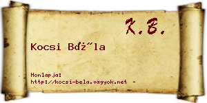 Kocsi Béla névjegykártya