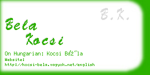 bela kocsi business card